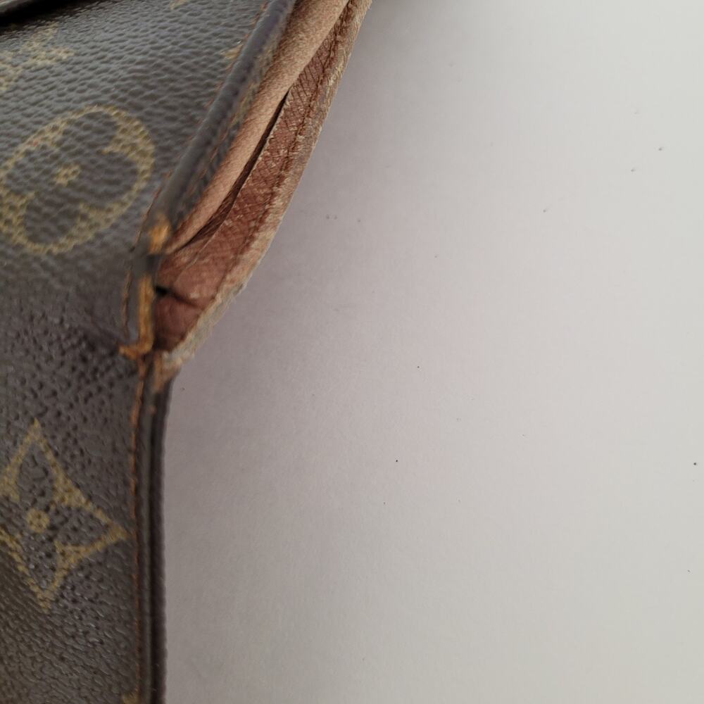 LOUIS VUITTON Vintage 80s Monogram Leather Wallet Brown Medium Trifold Elise - Picture 9 of 16